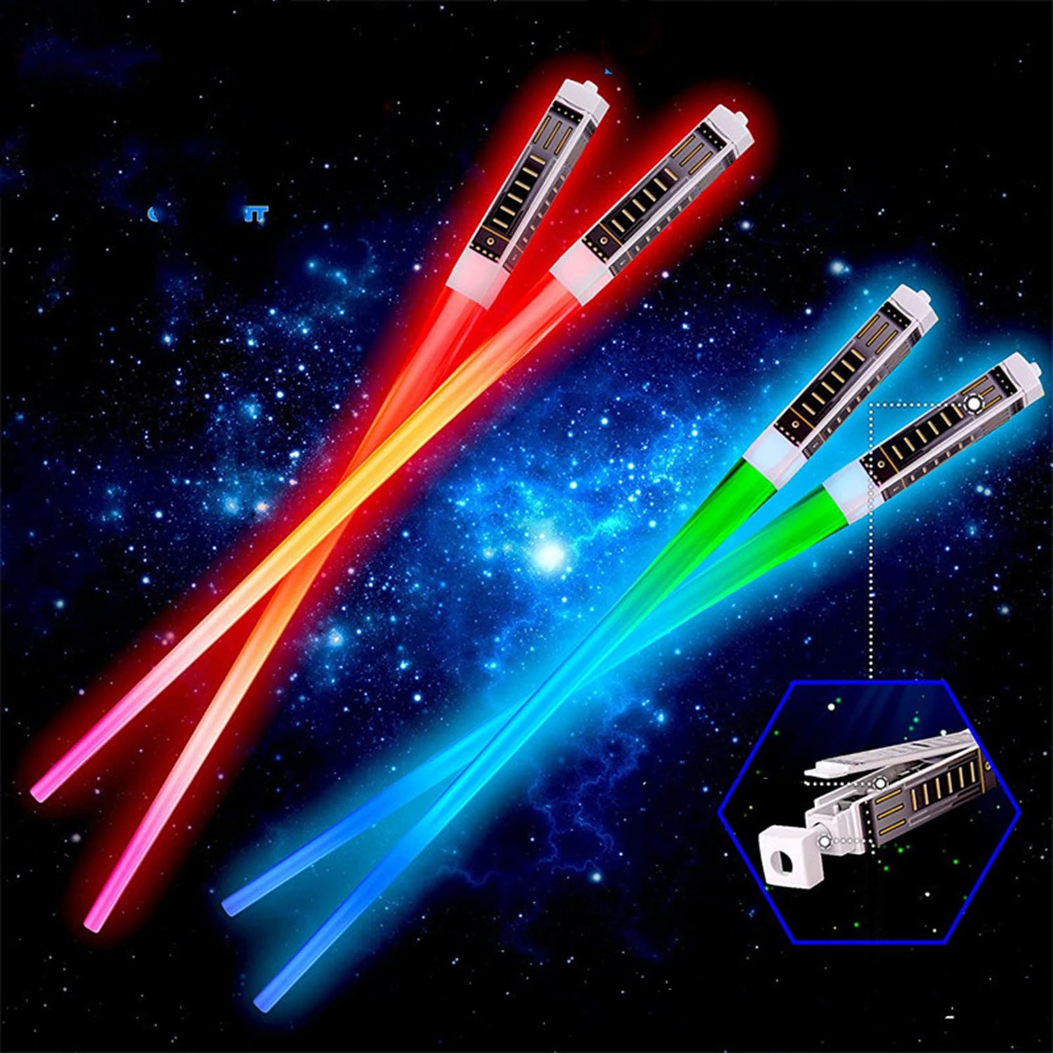 1 Pair LED Glowing Chopsticks Light up Sticks Versatile Chopsticks for Carnival Club Party Wedding Birthday Raves Concert