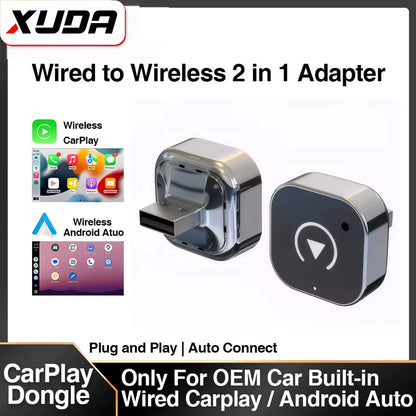 Transform Your Drive with the 2-in-1 Wireless Carplay and Android Auto AI Smart Box for Top Car Brands